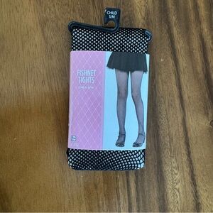 NWT Girl Black Fishnet Tights Halloween Dance Size S/M